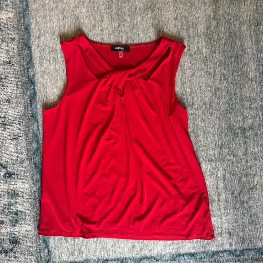 Nine West Bold Red Sleeveless Blouse